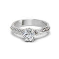0.96 Ct Round Solitaire Ring  14K White Gold