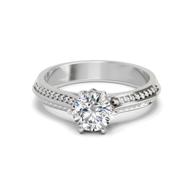 0.96 Ct Round Solitaire Ring  14K White Gold