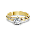 0.96 Ct Round Solitaire Ring  14K Yellow Gold
