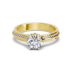 0.96 Ct Round Solitaire Ring  14K Yellow Gold
