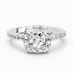 1 Ct Round Halo Ring | 14K White Gold