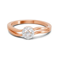 0.09 Ct Round Halo Ring  14K Rose Gold
