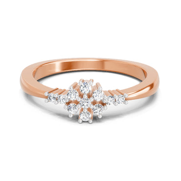 0.16 Ct Round Cluster Ring  14K Rose Gold