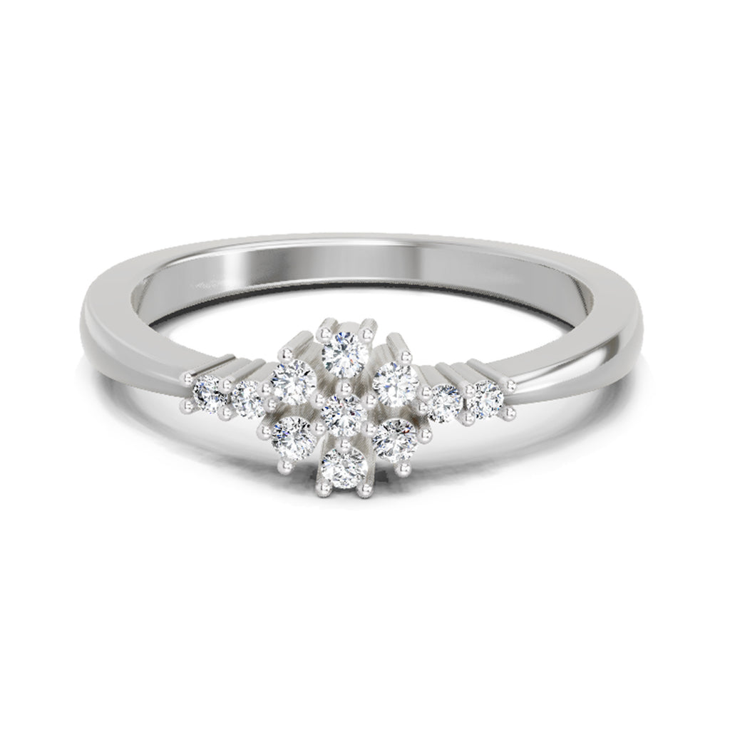 0.16 Ct Round Cluster Ring  14K White Gold