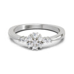 0.16 Ct Round Cluster Ring  14K White Gold