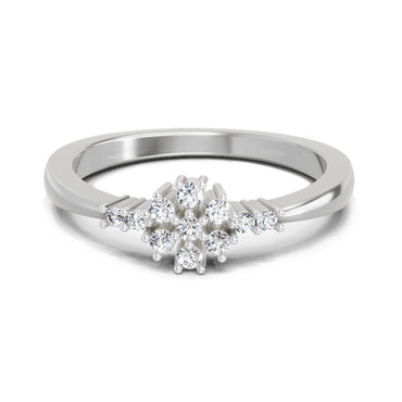 0.16 Ct Round Cluster Ring  14K White Gold