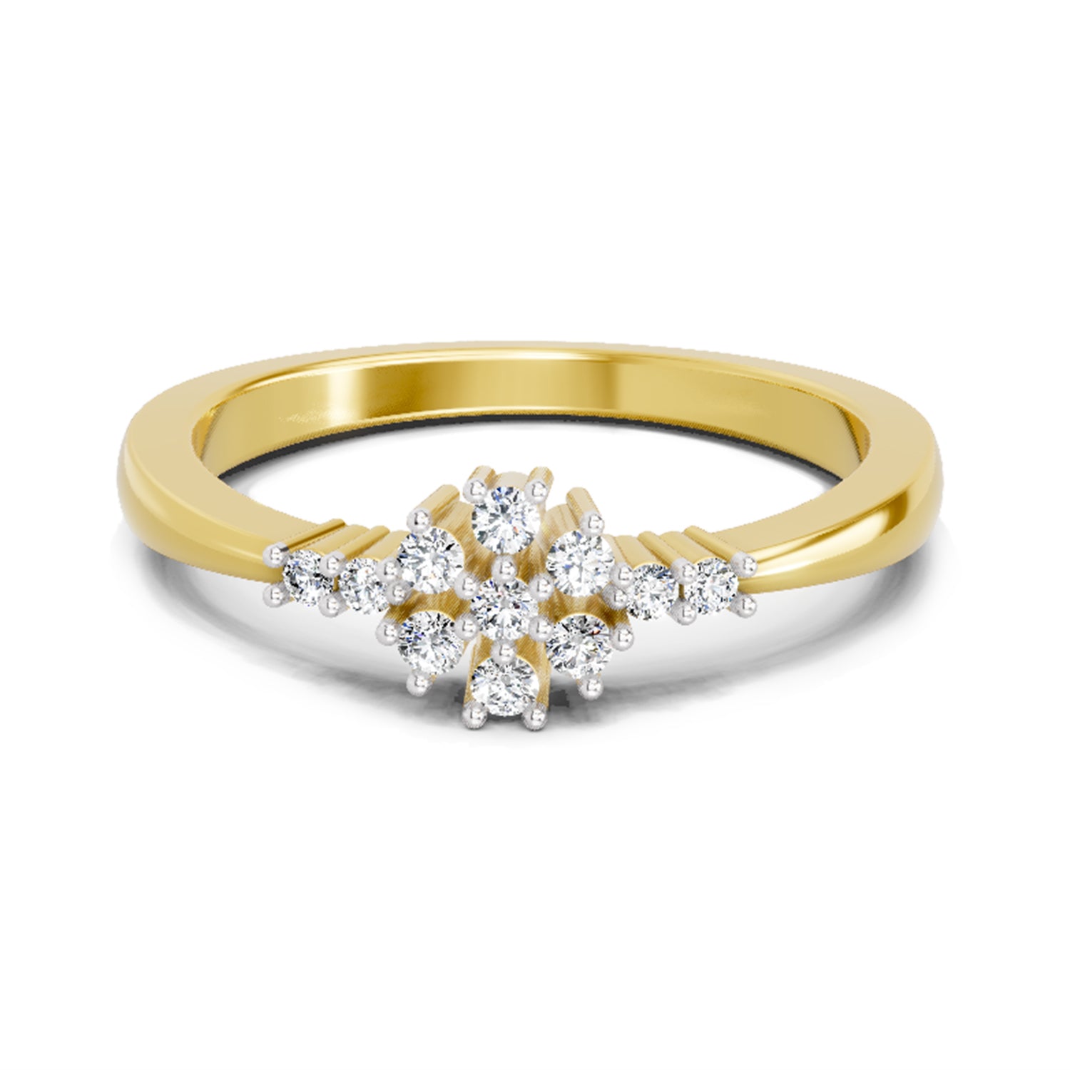 0.16 Ct Round Cluster Ring  14K Yellow Gold