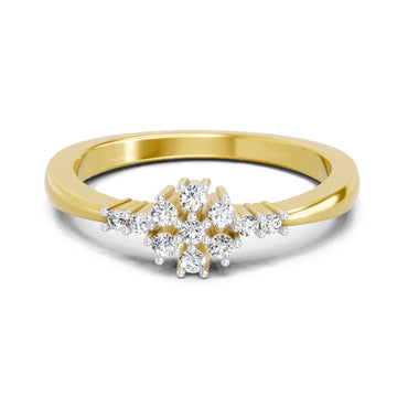 0.16 Ct Round Cluster Ring  14K Yellow Gold