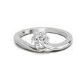 0.11 Ct Round Shape Diamond Ring  14K White Gold