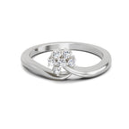 0.11 Ct Round Shape Diamond Ring  14K White Gold