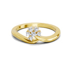 0.11 Ct Round Shape Diamond Ring  14K Yellow Gold