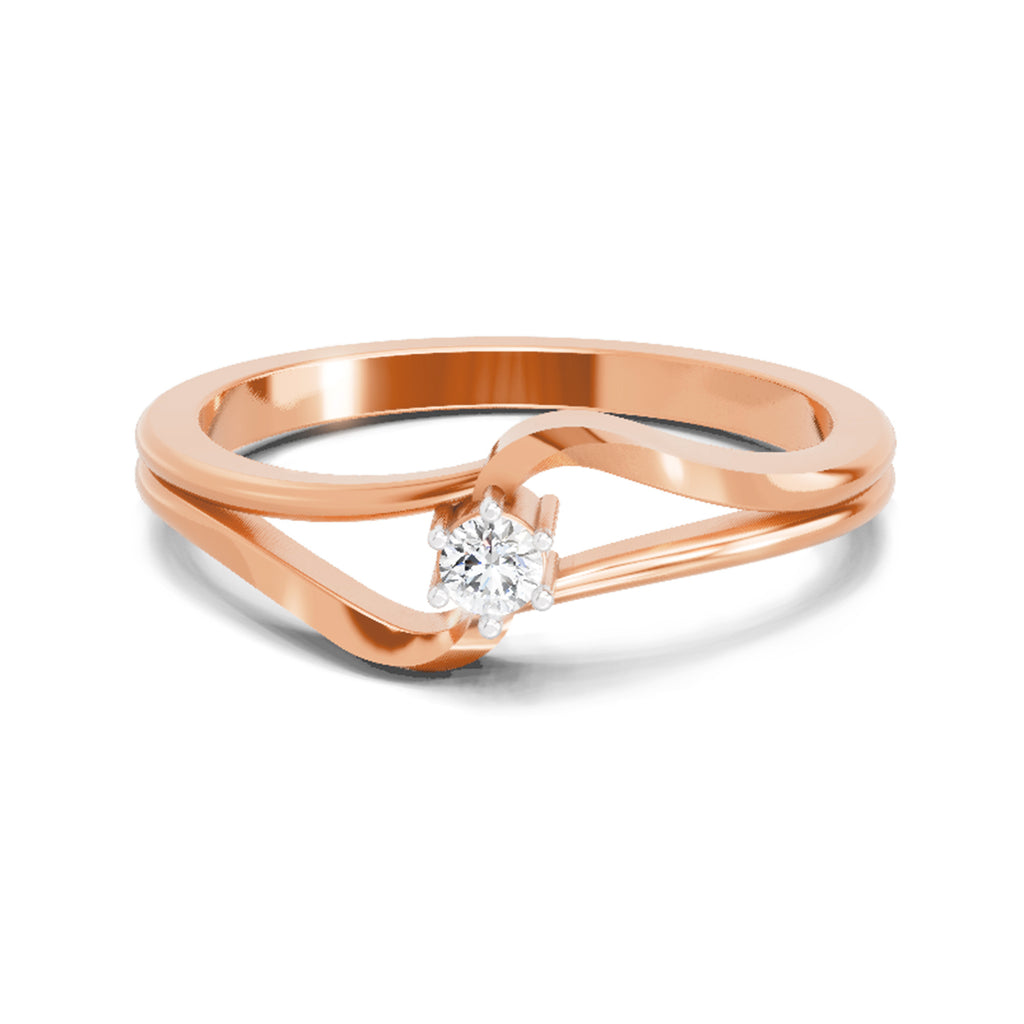 0.18 Ct Round Solitaire Ring  14K Rose Gold