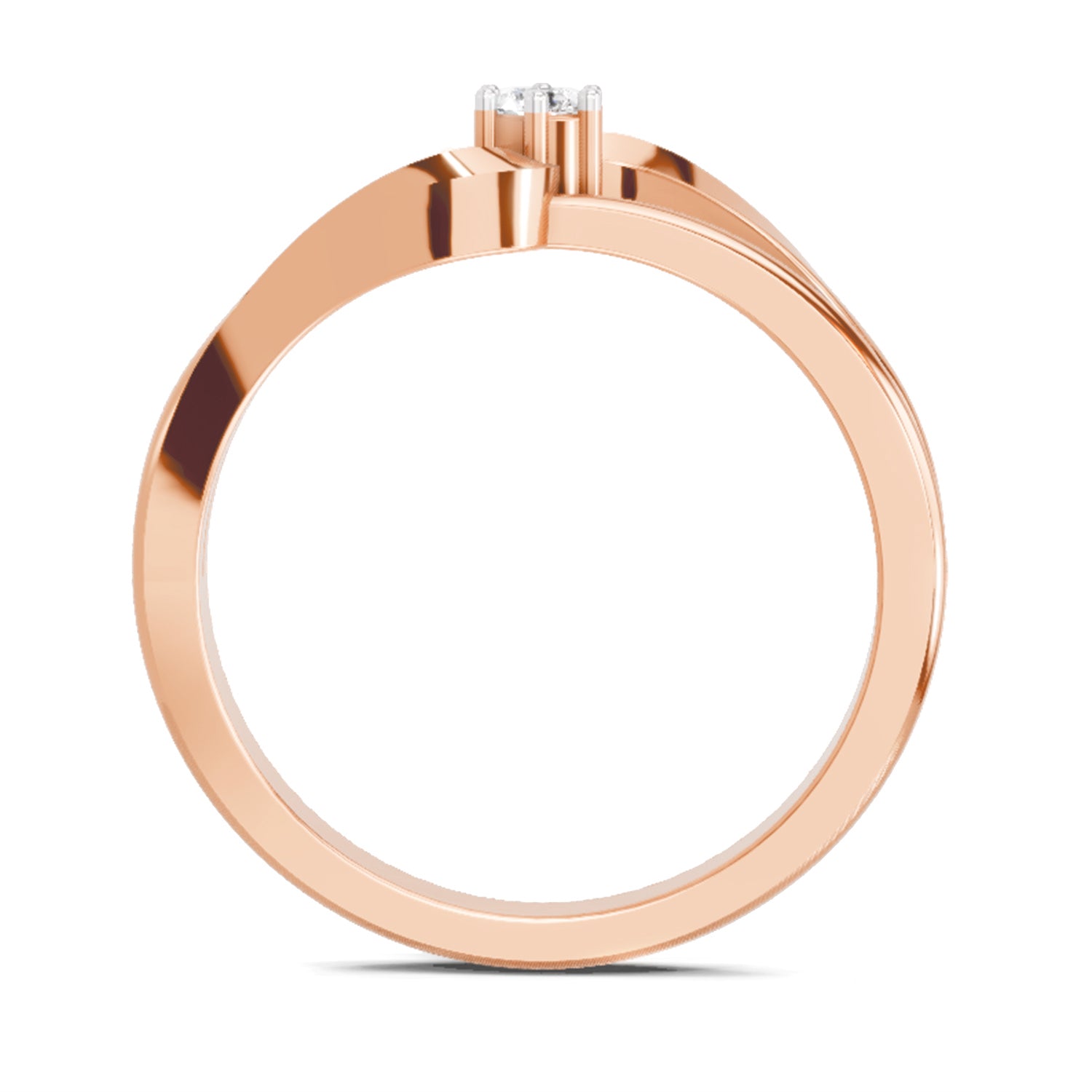 0.18 Ct Round Solitaire Ring  14K Rose Gold