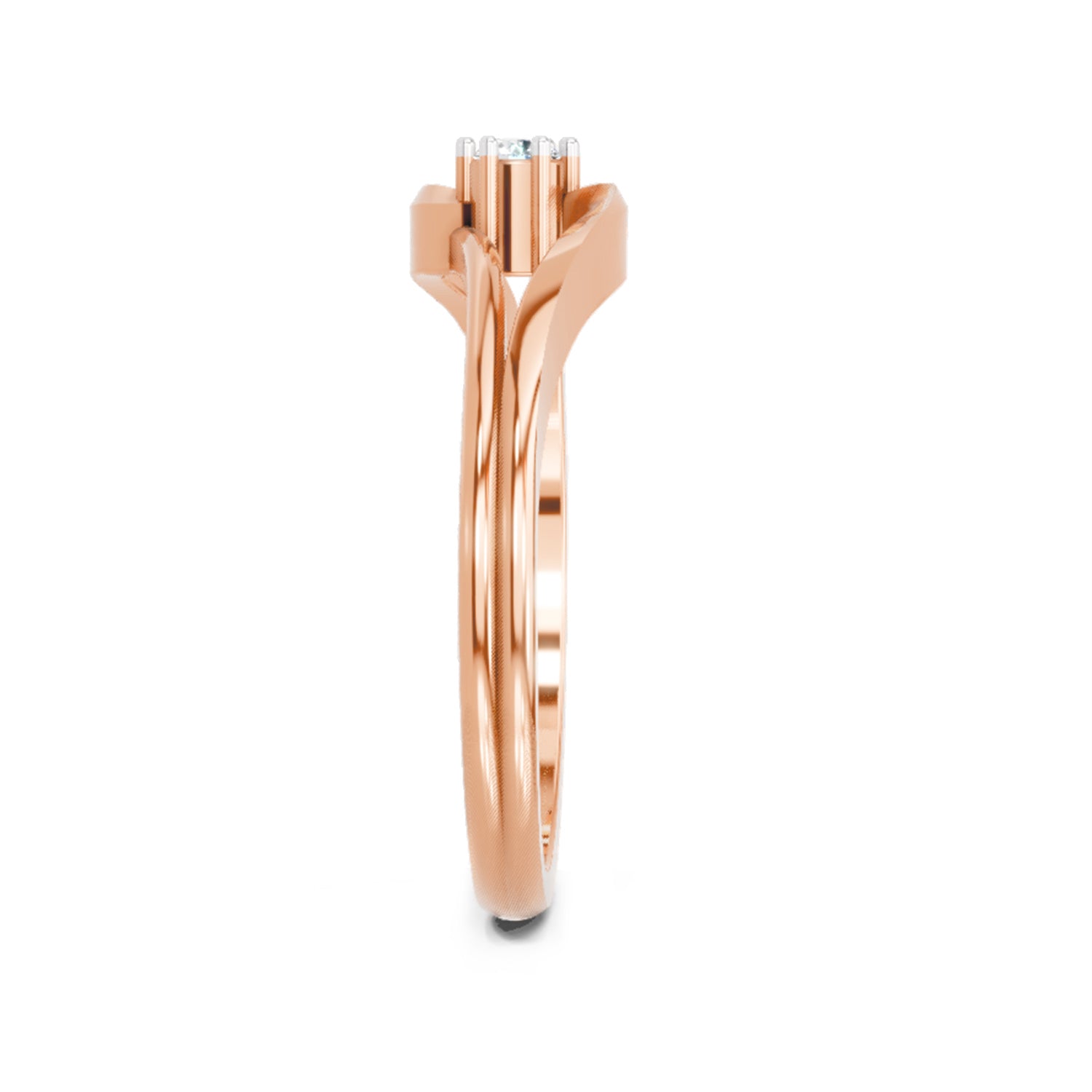 0.18 Ct Round Solitaire Ring  14K Rose Gold