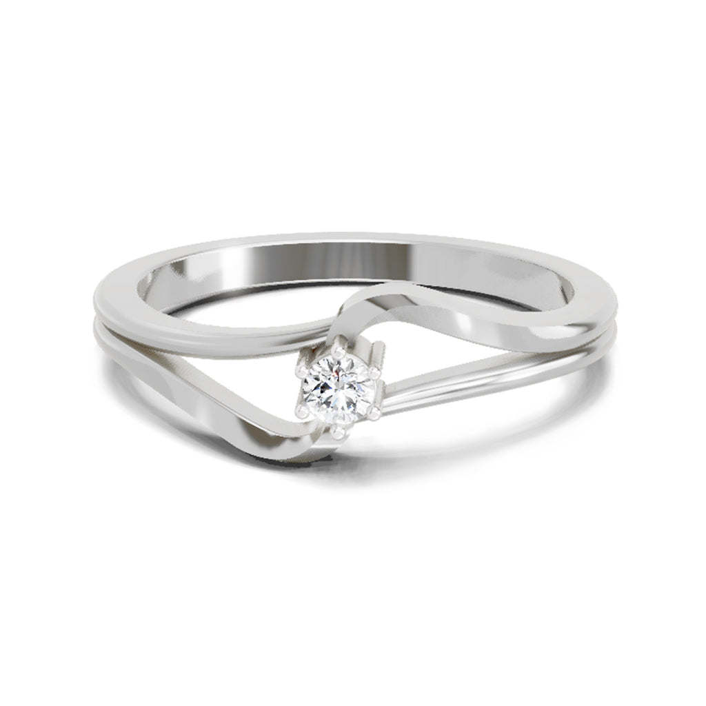 0.18 Ct Round Solitaire Ring  14K White Gold