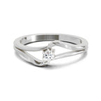 0.18 Ct Round Solitaire Ring  14K White Gold