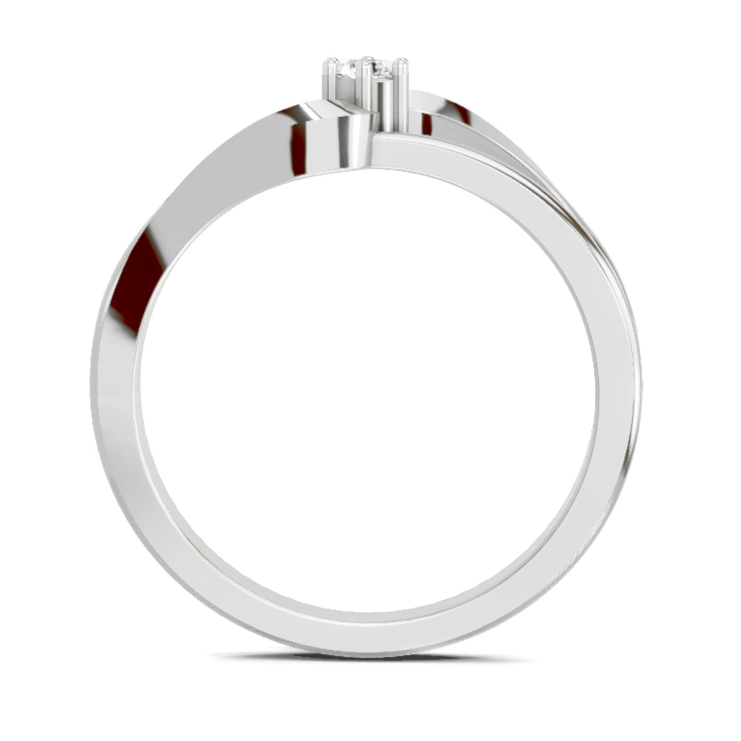 0.18 Ct Round Solitaire Ring  14K White Gold