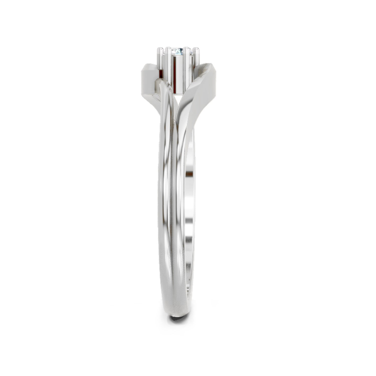 0.18 Ct Round Solitaire Ring  14K White Gold
