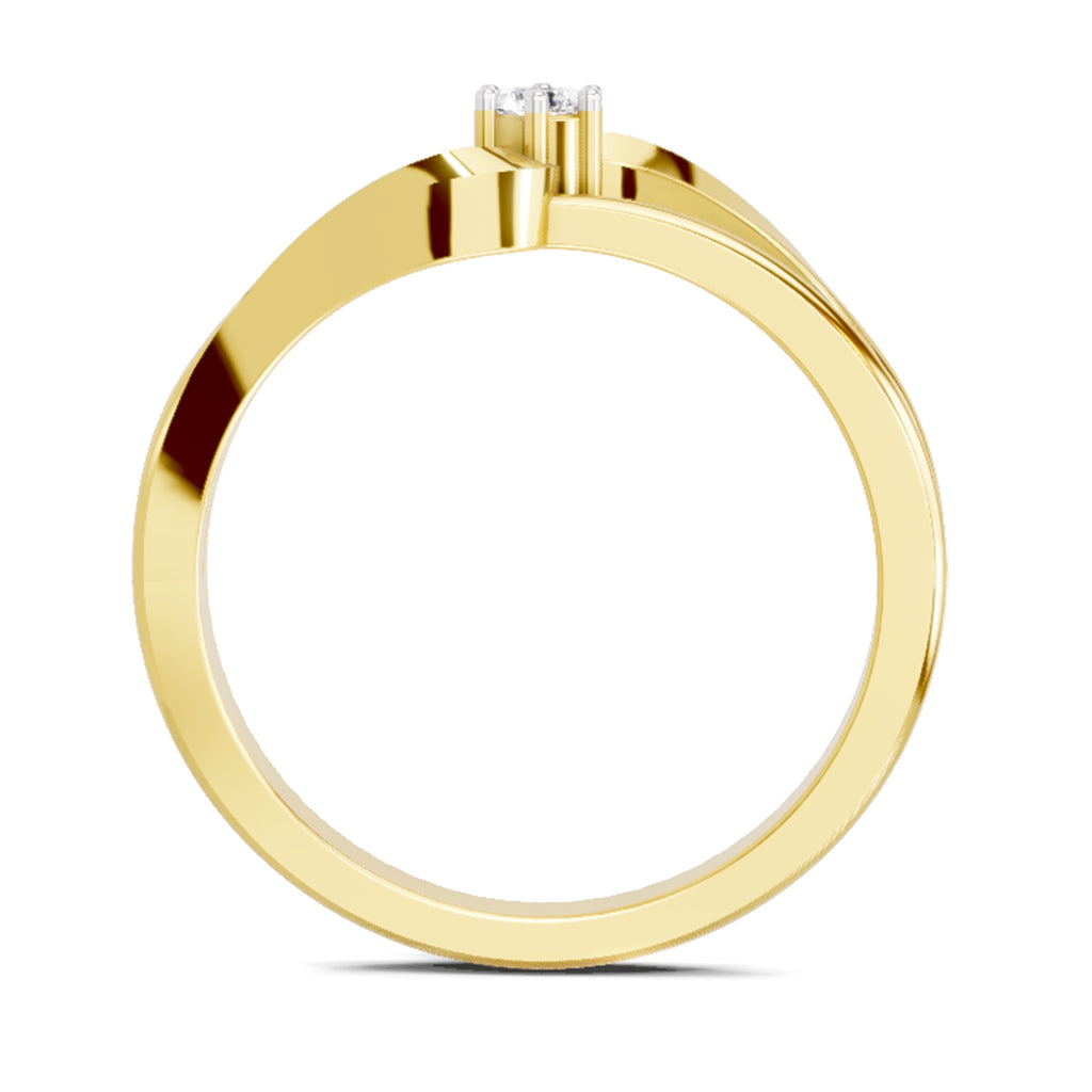 0.18 Ct Round Solitaire Ring  14K Yellow Gold