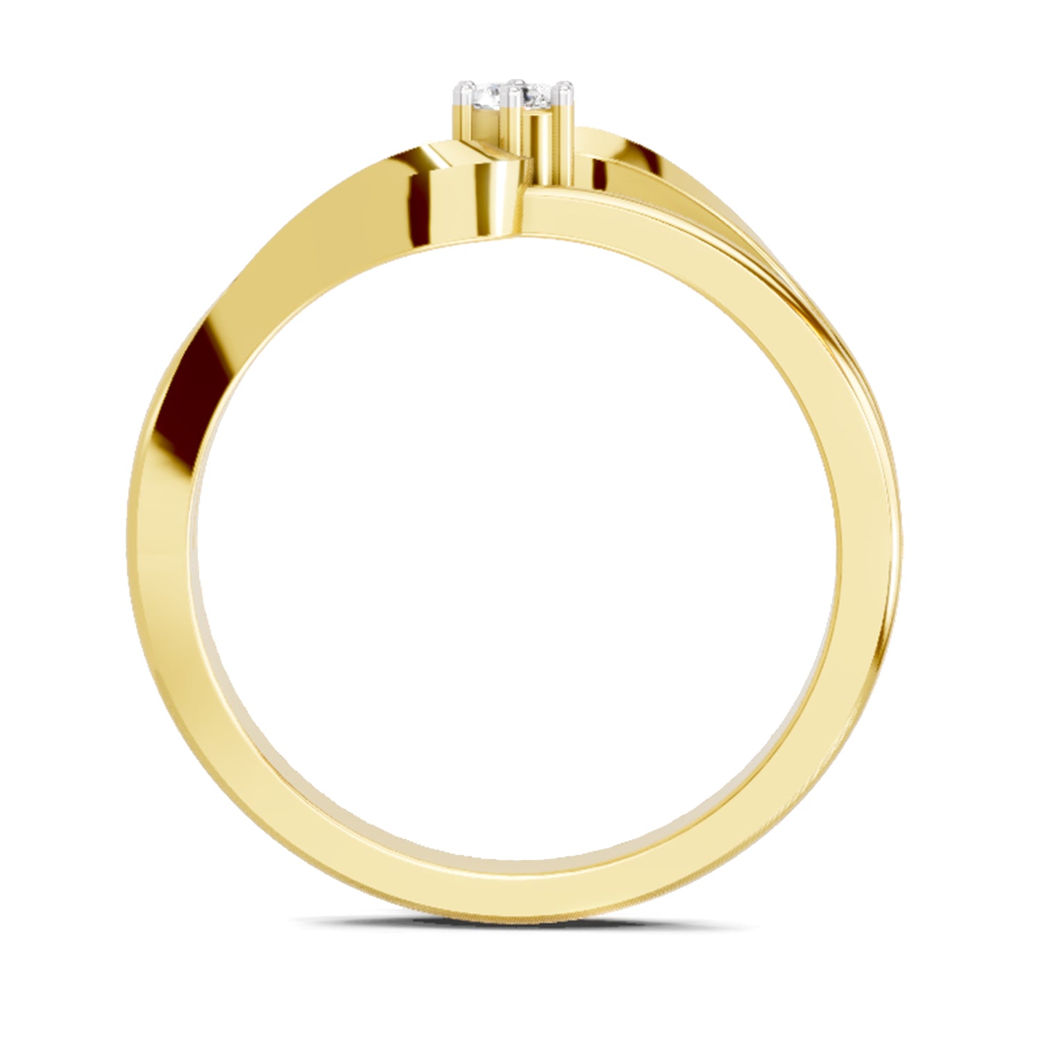0.18 Ct Round Solitaire Ring  14K Yellow Gold