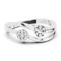 0.07 Carat Twin Bloom Promise Engagement Ring | 14K White Gold