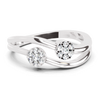 0.07 Carat Twin Bloom Promise Engagement Ring | 14K White Gold