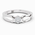 Sparkles Lab Grown Diamond 0.07 Seven-Stone Floral Cluster Ring| 14K White Gold