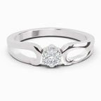 Sparkles Lab Grown Diamond 0.07 Seven-Stone Floral Cluster Ring| 14K White Gold