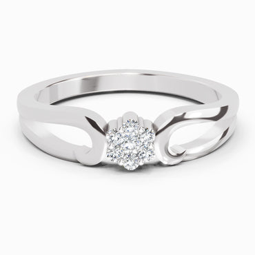 Sparkles Lab Grown Diamond 0.07 Seven-Stone Floral Cluster Ring| 14K White Gold