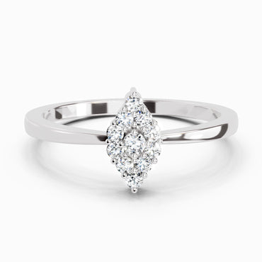 Sparkles Lab Grown Diamond 0.13 Marquise-Shaped Cluster Ring| 14K White Gold