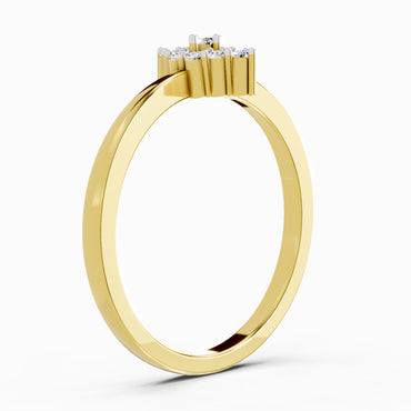 Sparkles Lab Grown Diamond 0.13 Marquise-Shaped Cluster Ring| 14K Yellow Gold