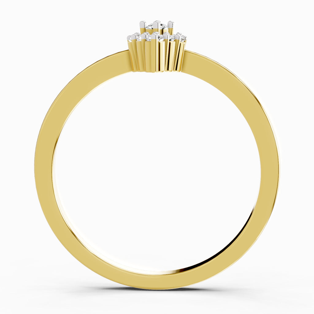 Sparkles Lab Grown Diamond 0.13 Marquise-Shaped Cluster Ring| 14K Yellow Gold
