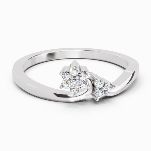 0.086 Ct Cluster Ring | 14K White Gold
