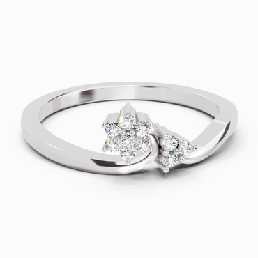 0.086 Ct Cluster Ring | 14K White Gold