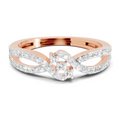0.36 Carat Round Shape Twirl Engagement Ring | 14K Rose Gold