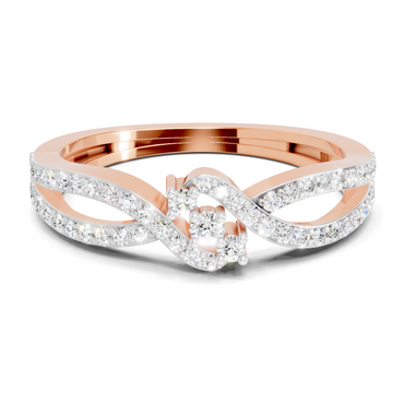 0.36 Carat Round Shape Twirl Engagement Ring | 14K Rose Gold