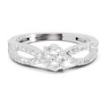 0.36 Carat Round Shape Twirl Engagement Ring | 14K White Gold