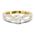 0.36 Carat Round Shape Twirl Engagement Ring | 14K Yellow Gold