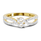 0.36 Carat Round Shape Twirl Engagement Ring | 14K Yellow Gold