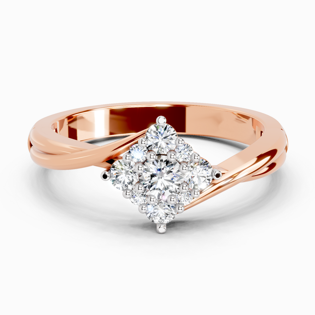 0.36 Ct Cluster Ring | 14K Rose Gold