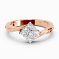 0.36 Ct Cluster Ring | 14K Rose Gold