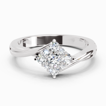 0.36 Ct Cluster Ring | 14K White Gold