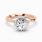0.86 Ct Round Halo Ring | 14K Rose Gold