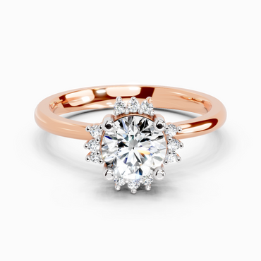 0.86 Ct Round Halo Ring | 14K Rose Gold