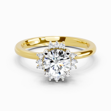 0.86 Ct Round Halo | 14K Yellow Gold