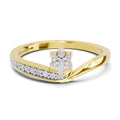 0.11 Carat Round Shape Floral Engagement Ring | 14K Yellow Gold