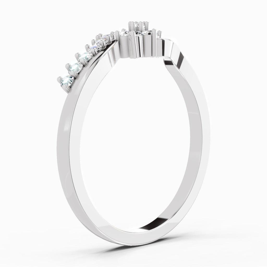 Sparkles Lab Grown Diamond 0.11 Floral Bypass Ring| 14K White Gold