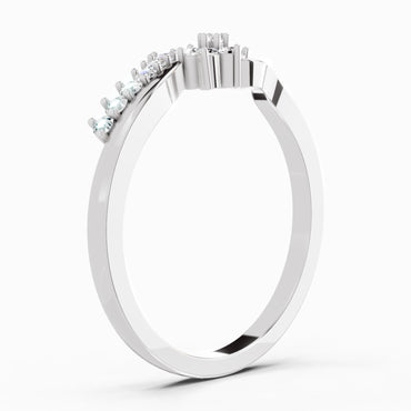 Sparkles Lab Grown Diamond 0.11 Floral Bypass Ring| 14K White Gold