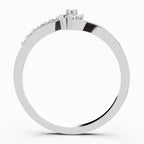 Sparkles Lab Grown Diamond 0.11 Floral Bypass Ring| 14K White Gold