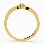 Sparkles Lab Grown Diamond 0.11 Floral Bypass Ring| 14K Yellow Gold